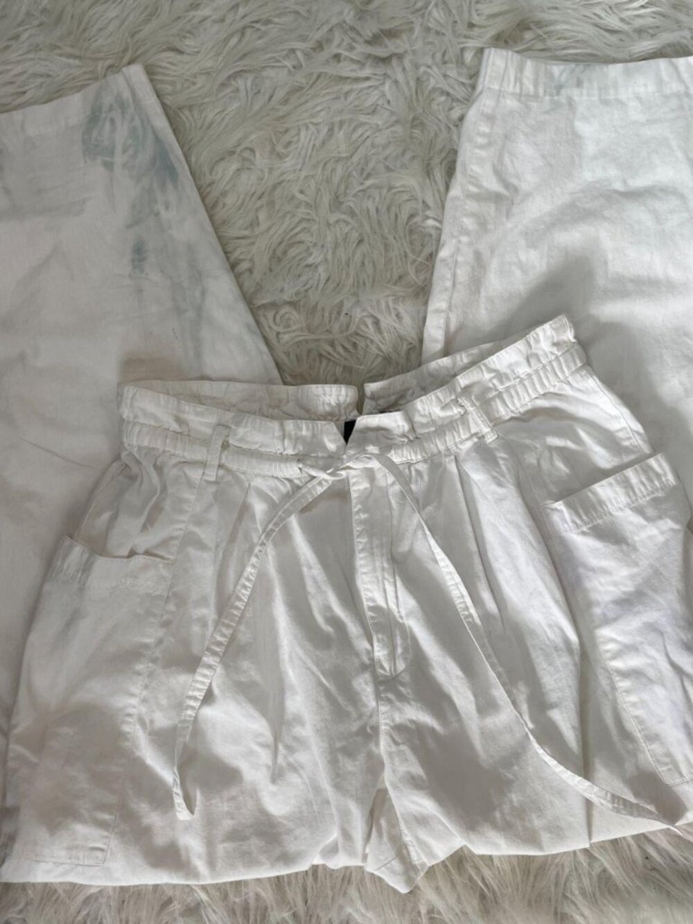 Vintage 90's/Y2K White Drawstring Cargo Pants, by Liz Claiborne
